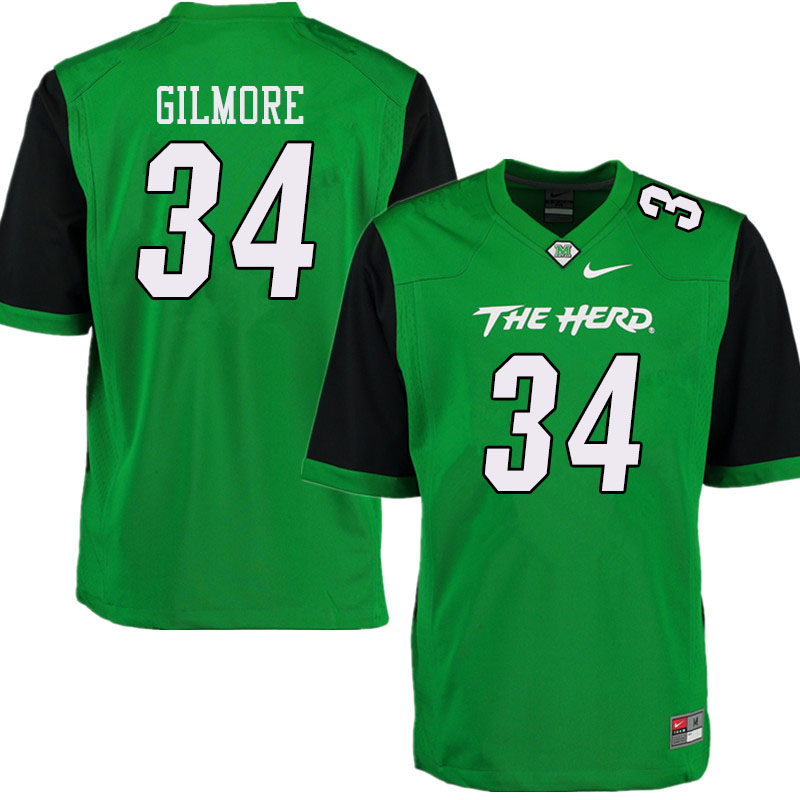 Men #34 Steven Gilmore Marshall Thundering Herd College Football Jerseys Sale-Green